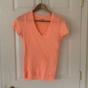 Victoria Secret Pink Peach V-Neck Tee